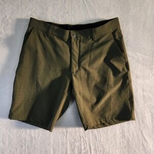 BYLT Mens XL Kinetic Short Olive Green Athletic Performance Flat‎ Front